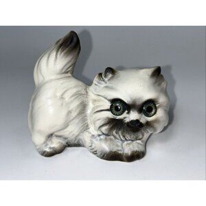Vtg Ceramic Balinese Birman Ragdoll Cat Figurine by Roselane Pottery, MCM USA B3